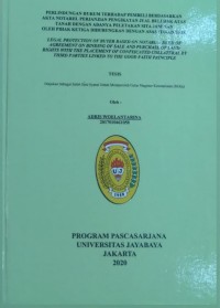 Perlindungan Hukum Terhadap Pemebeli Berdasarkan Akta Notariil Perjanjian Peningkatan Jual Beli Hak Atas tanah Dengan Adaya Peletakan Sita Jaminan Oleh Pihak Ketiga Dihubungkan Dengan Asas Itikad Baik