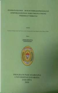 Penerapan Sanksi Hukum Terhadap Kejahatan Korporasi Ditinjau Dari Undang-Undang Perseroan Terbatas