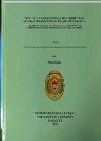 Penguatan Sanksi Pidana Bagi Korporasi Sebagai Pelaku Tindak Pidana Perpajakan