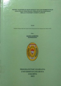 Model Partisipasi Masyarakat Dalam Pembentukan Peraturan Perundang-undangan Di Indoensia Melalui Konsep Citizen Lawsuit