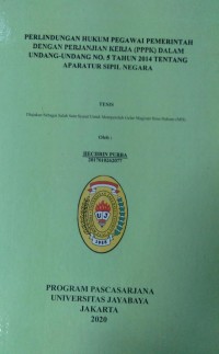 Perlindungan Hukum Pegawai Pemerintah Dengan Perjanjian Kerja (PPPK) Dalam Undang-Undang No.5 Tahun 2014 Tentang Aparatur Sipil Negara