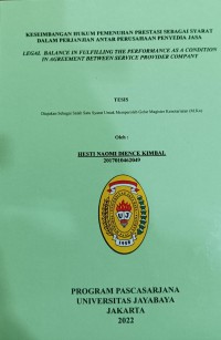 Keseimbangan Hukum Prestasi Sebagai Syarat Dalam Perjanjian Antar Kerusuhan Penyedia Jasa