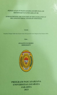 Penguatan Fungsi Legislasi DPD Dalam Sistem Ketatanegaraan RI