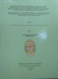 Kepastian Hukum Perkawinan Semarga Pada Masyarakat Adat Batak Serta Kedudukannya Ditinjau Dari Undang Undang Perkawinan Nomor 1 Tahun 1974 Dan Komplikasi Hukum Islam