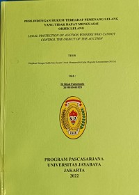 Perlindungan Hukum Terhadap Pemenang Lelang Yang Tidak Dapat Menguasai Objek lelang