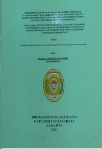 Perlindungan Hukum Bagi Konsumen Terhadap Standar Kontrak Berlangganan Internet Dan TV Kabel Ditinjau Dari Undang-Undang Nomor 8 Tahun 1999 Tentang Perlindungan Konsumen