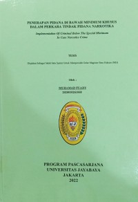 Penerapan Pidana Di Bawah Minimum Khusus Dalam Perkara Tindak Pidana Narkotika