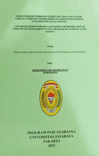Akibat Hukum Terhadap Pemegang Hak Atas Tanah Terkait Tumpang Tindih Objek Dan Kepastian Hukum Atas Sertipikat Dalam PTSL