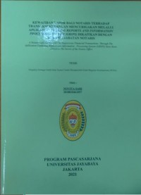 Kewajiban Lapor Bagi Notaris Terhdap StransaksiKeuangan Mencurigakan Melalui Apliksi Gathering Reports And Informatiaon Proscessing Sistem (GRIPS) Dikatkan Dengan Rahasia Jabatan Notaris