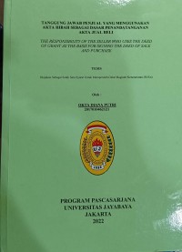 TanggungjawabPenjual Yang Menggunakan  Akta Hibah Sebagai Dasar Penandatanganan Akta Jual Beli