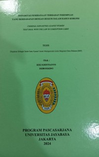 Disparitas Pemidanaan Terhadap Perempuan Yang Berhadapan Dengan Hukum Dalam Kasus Korupsi