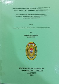 Penerapan Prinsip Good Corporate Governance Dalam Pengangkatan Dan Pemberhentian Direksi BUMN