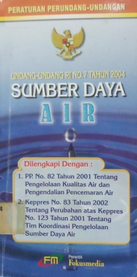 Peraturan Perundang-undangan UU RI No.7/2004 Sumber Daya Air