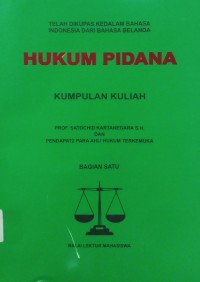 Hukum Pidana  kumpulan kuliah