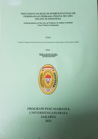 Implementasi Hukum Pembuktian Dalam Persidangan Perkara Pidana Secara Online Di Indonesia