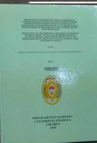 Kepastian Hukum Pengesahan Pembubaran Koperasi Melalui Sisten Administrasi Hukum Umum Online Terkait Dengan Kewenangan Kementrian Hukum Dan Hak Asasi Manusia Dan Kementrian Koperasi  Dan Usaha Mikro, Kecil, Dan Menengah