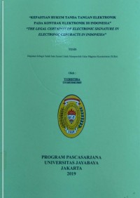 Kepastian Hukum Tandatangan Elektronik Pada Kontrak Kerja Elektronik Di Indonesia