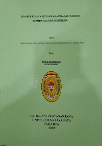 Image of Konsep Pidana Pengawasan Dalam Sistem Pemidanaan Di Indonesia