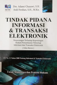 Tindak Pidana Informasi Dan Transaksi Elektronik